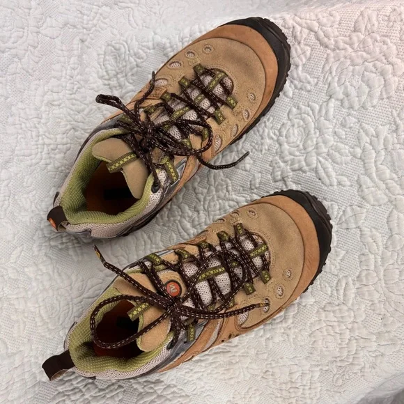 Merrell Chameleon Arc Ventilator Hiking Shoes Tan Lime Sz 8 Women’s - Picture 8 of 11